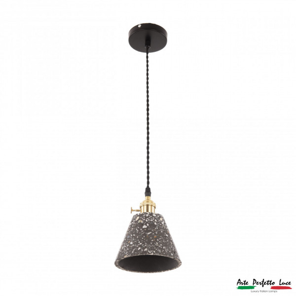 Подвесной светильник из цемента 3301.7180/150-110 Black/Marble